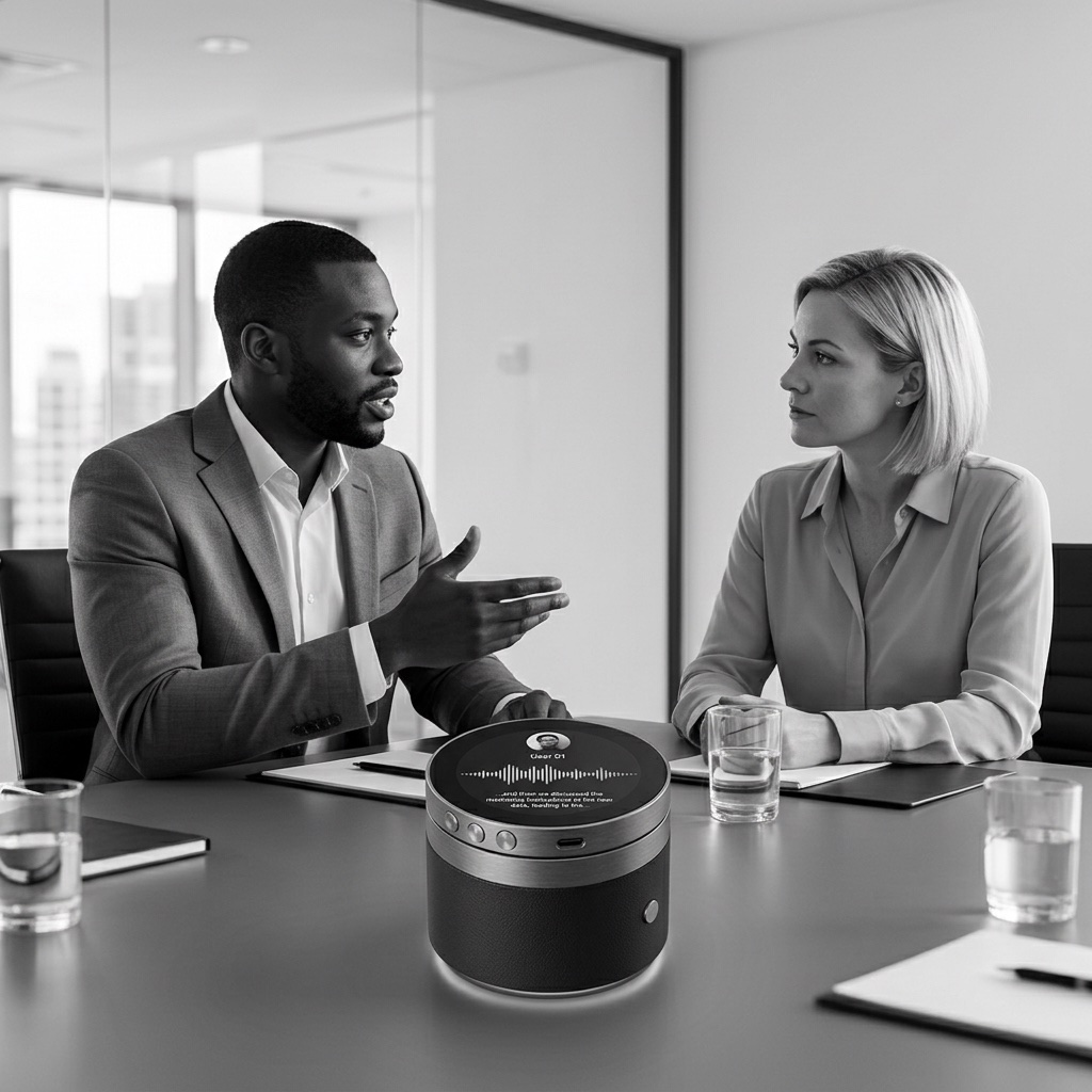 Two colleagues in conversation